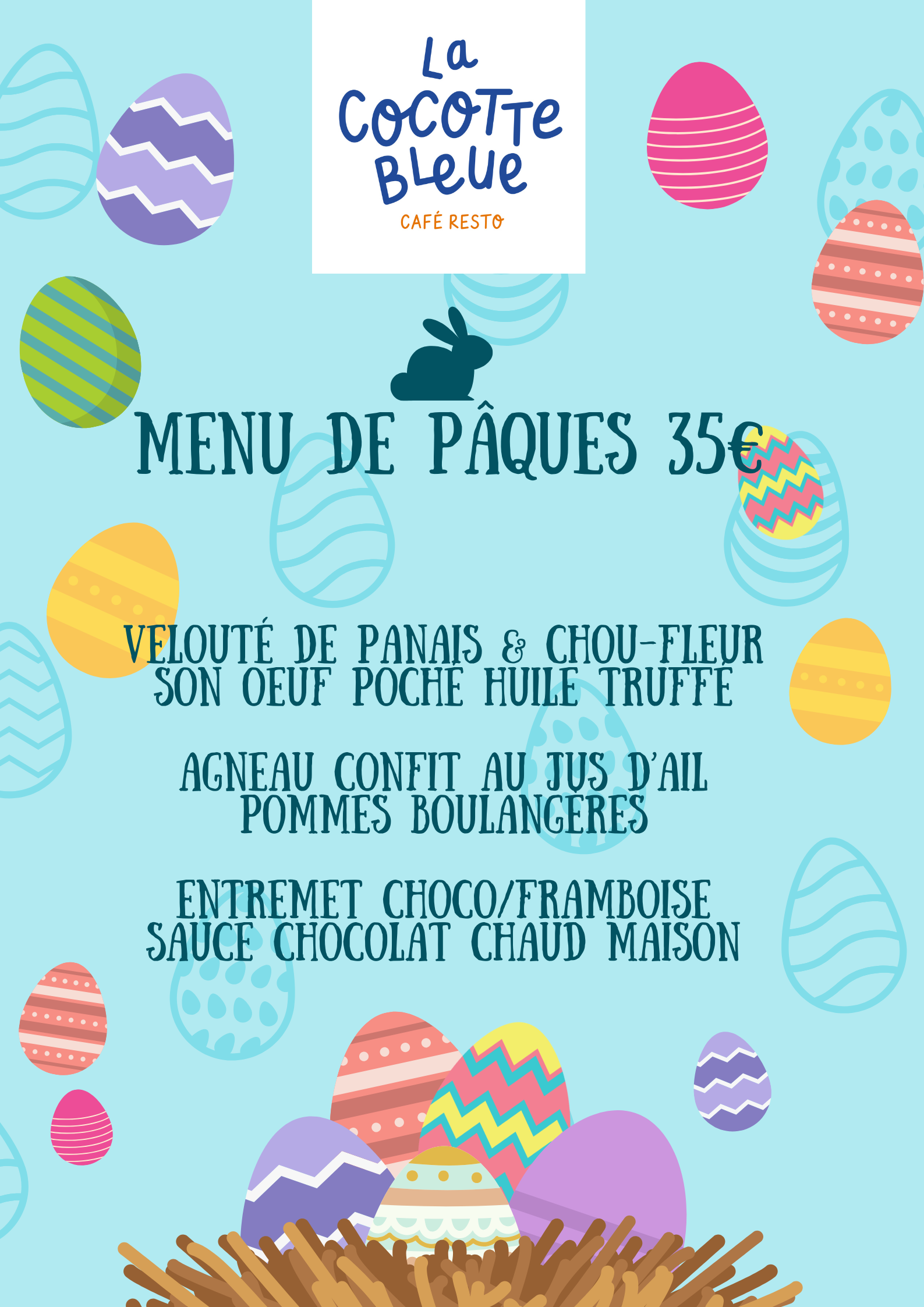 menu pour le wk de paques